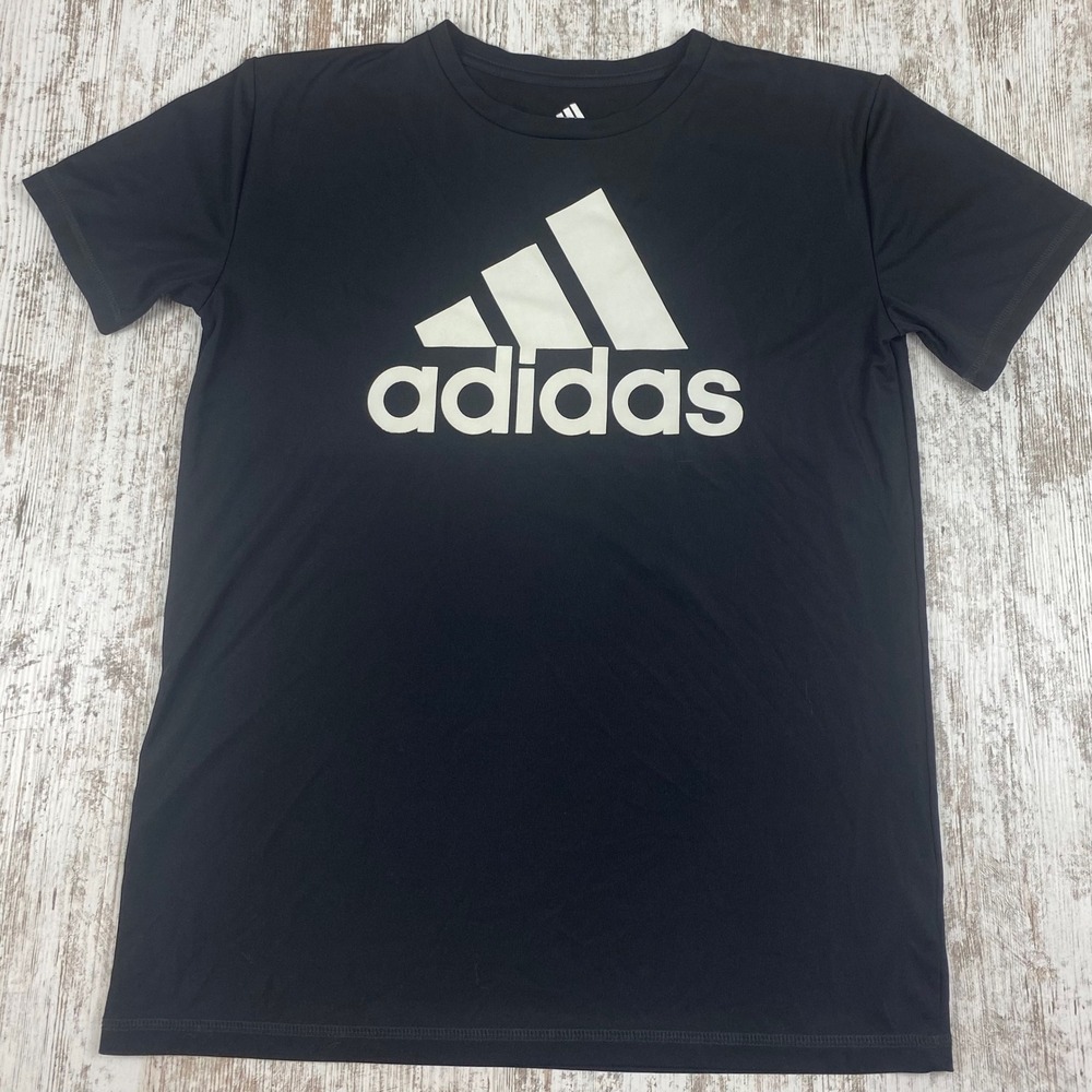 adidas Boys Black AEROREADY Performance T-Shirt Youth‎ Large 14/16 Logo Tee
